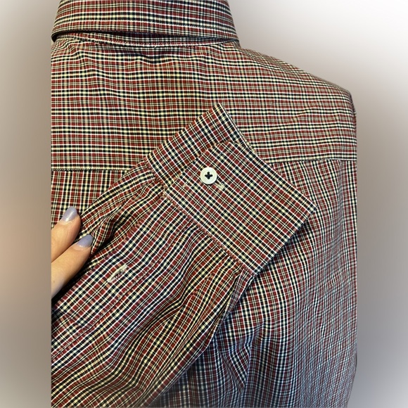 Roundtree & Yorke Long Sleeve Plaid Button Down Shirt size XLT - Picture 4 of 13